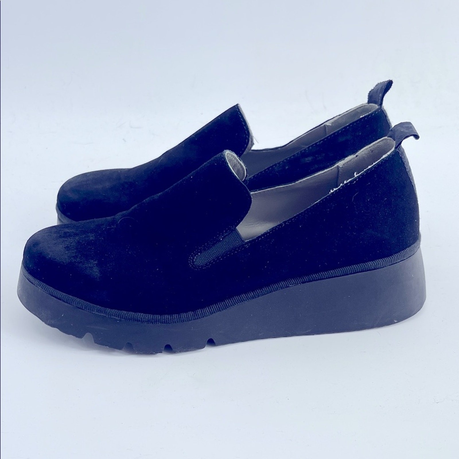 SAOLA Scarpe mocassino Fly London Pece scamosciate plateau zeppa suola alette taglia 39