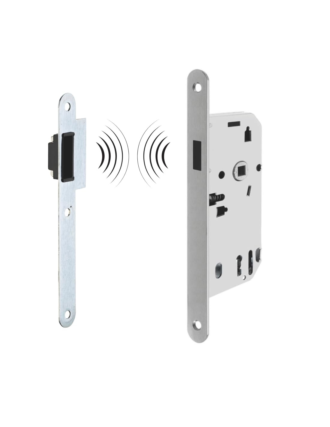 Serrure magnétique encastrable axe 50 mm boîtier de porte intérieure bois