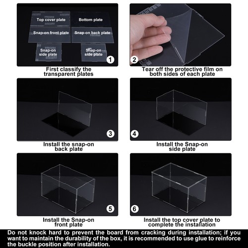 Acrylic Display Case Plastic Box Cube Storage Box Clear 41x41x20.5cm - Afbeelding 6 van 6