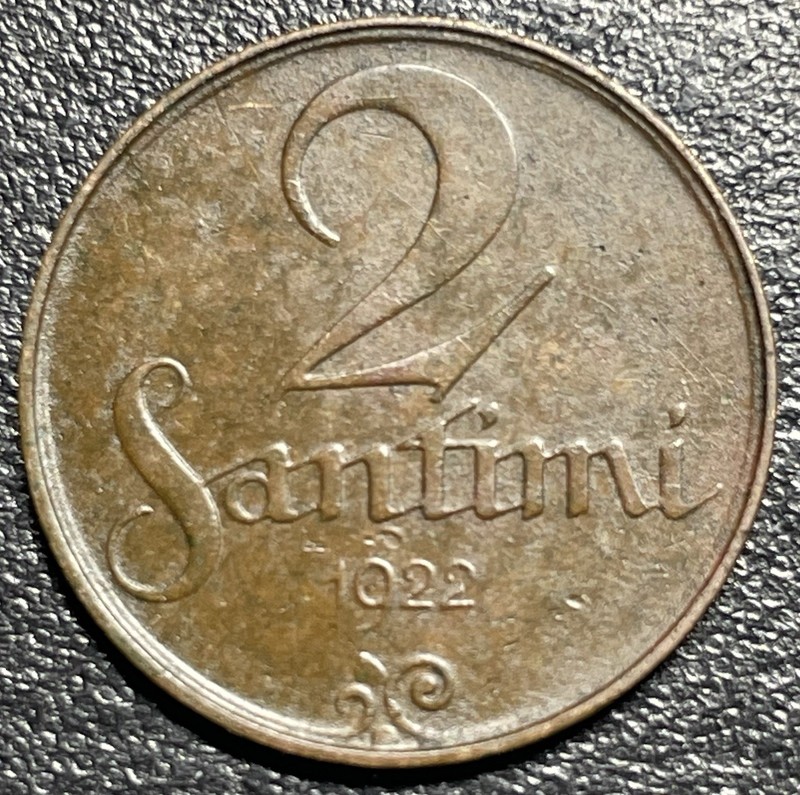 1922 Latvia 2 Santimi Please Check Our Inventory