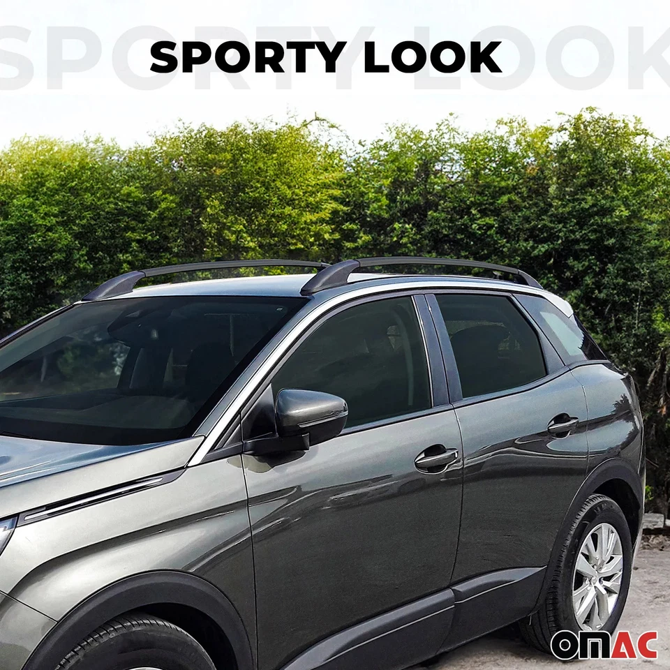 Baca de techo rieles laterales de aluminio para Kia Soul 2010-2013 negro 2 piezas Foto 2 de 4