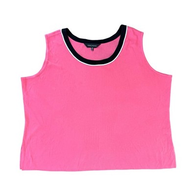 Ming Wang Top Womens 3X Pink Sleeveless Tank Shell Acrylic Knit Career Stretch