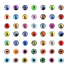 6mm Dragon Eyes, 100 Pcs Round Glass Eyes Animals Crochet Eyes, Mixed Color