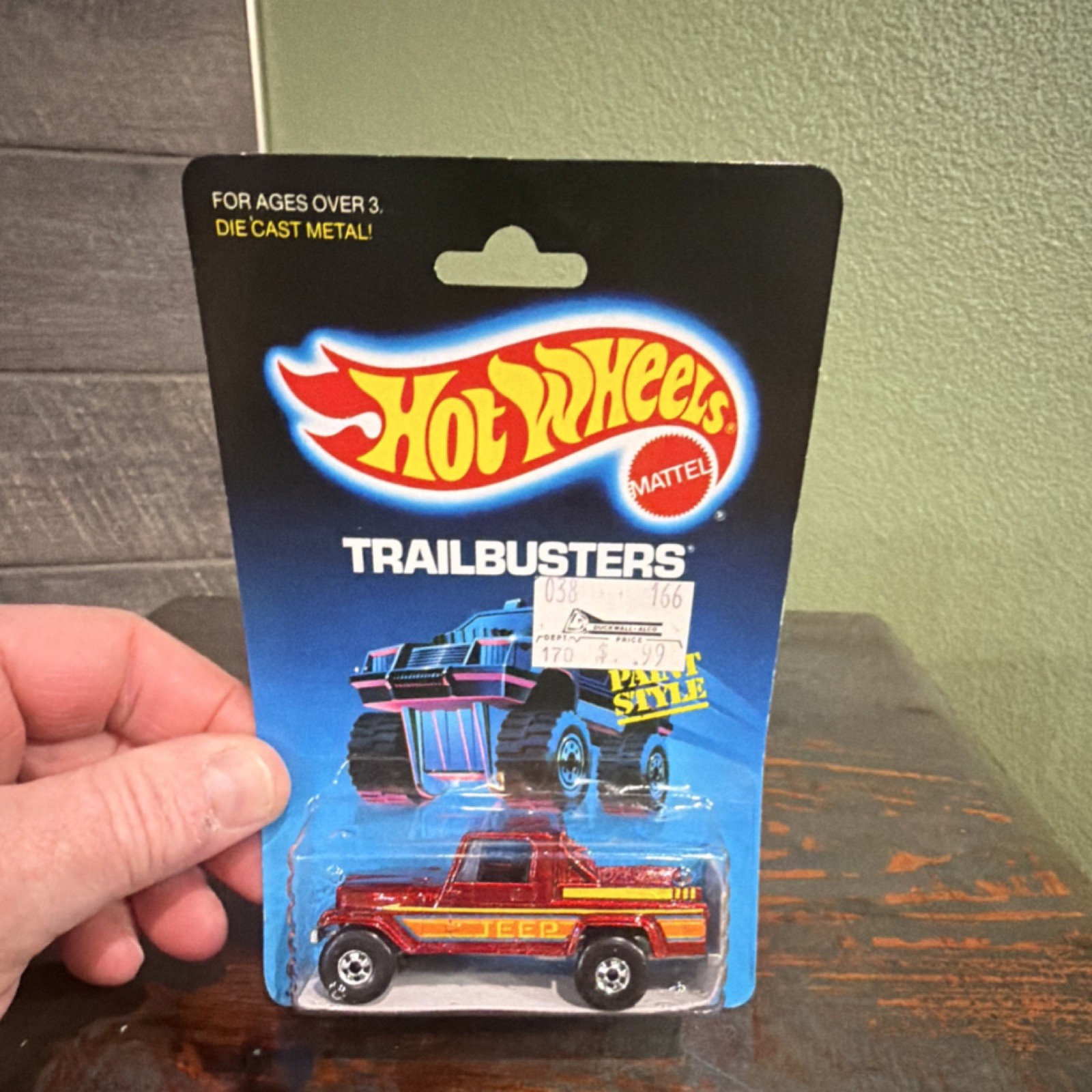 Hot Wheels Diecast Jeep Scrambler Pickup Truck Trailbusters Red Yellow Unopened…