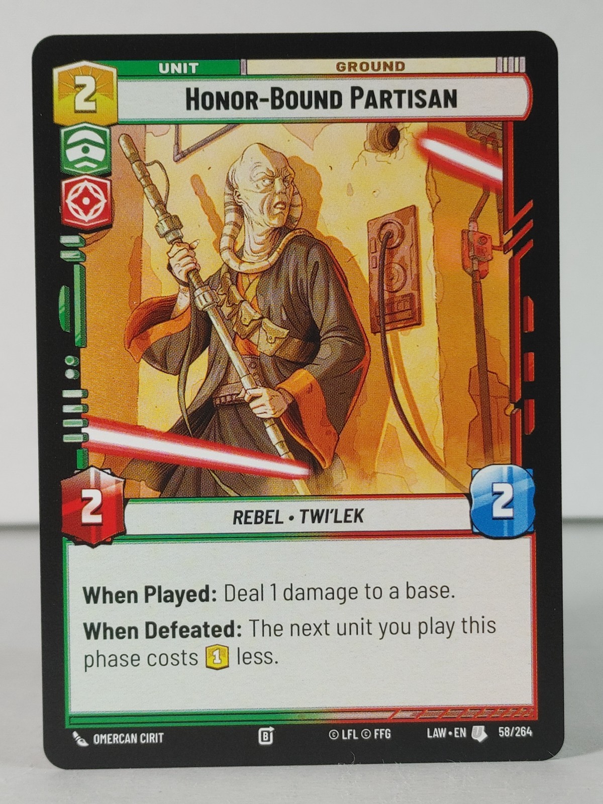 Honor-Bound Partisan #58 Star Wars Unlimited: Lawless Time trading card — raw and PSA graded price guide