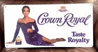 Vintage Crown Royal Whisky Metal Tin Advertising Bar Sign Wall Art 23.5" x 11.5"
