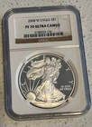 2008 W American Silver Eagle NGC Graded PF 70 Ultra Cameo