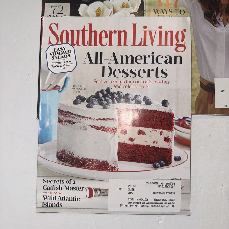 Lot Of 6 Southern Living Magazine 2018 2019 Back Issues Lifestyle Foto 4 de 4