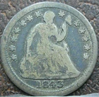 US 1843 Seated Liberty Half-Dime  **