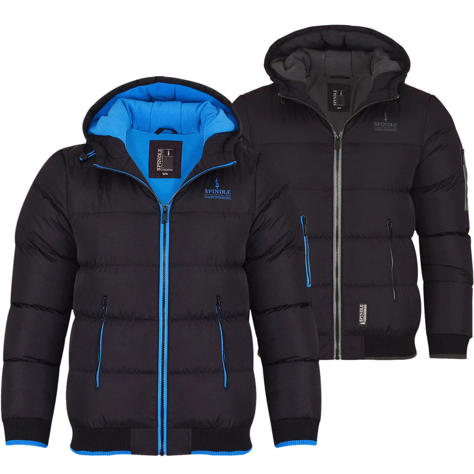 Spindle Boys Padded Winter Coat School Hooded Fleece Lined Jacket Zip Pockets