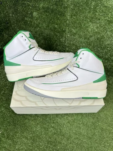 Nike Air Jordan 2 Retro Lucky Green Size 10 DR8884-103 OG Chicago Cement NICE