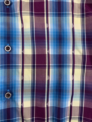 Robert Graham Shirt 2XL Long Sleeve Classic Fit Men's PURPLE BLUE PLAID - Picture 4 of 15