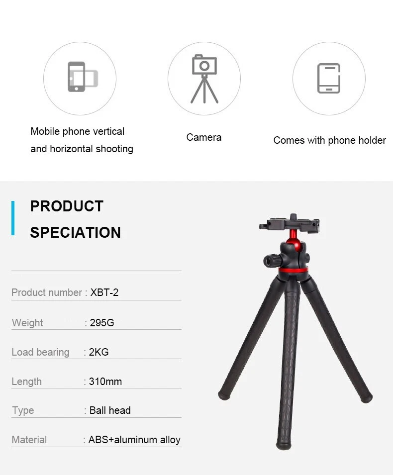 Octopus Flexible Tripod For Phone SLR DSLR Gopro With 1/4'' Screw And Ball Head - Image 4 of 4