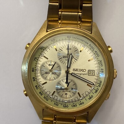 Seiko SQ50 Chronograph 7T32-6G50 Men's Watch   Untested As Is