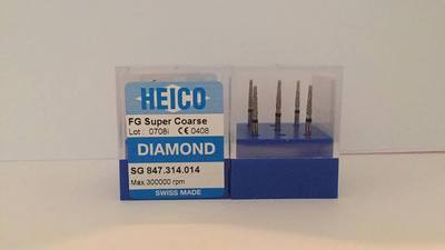 DIAMOND BURS HEICO FG SUPER COARSE SG:847.014 5pcs (SWISS MADE)