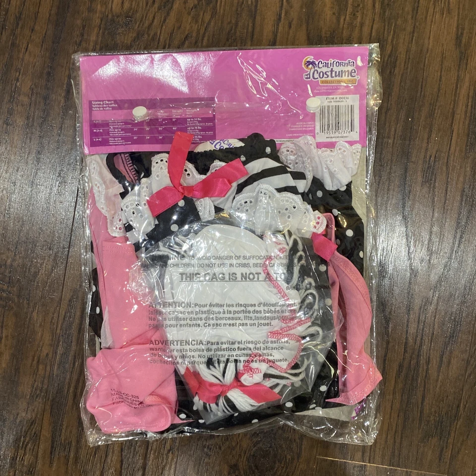 Muñeca de trapo Dolly Raggedy Ann disfraz para niños pequeños rosa negro talla 4-6 con peluca Halloween Foto 3 de 4