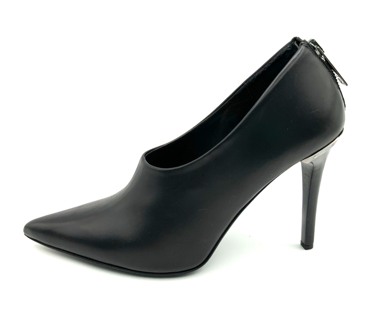 Burberry Boots Black Matted Leather Stiletto Heeled Size 37 thumbnail 4