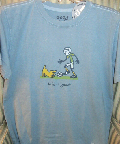 NWT!LIFE IS GOOD "GOOD KID "YOUTH S/S TEE.."JAKE & ROCKET "SOCCER" ..(12-14) - 第 1/4 張圖片
