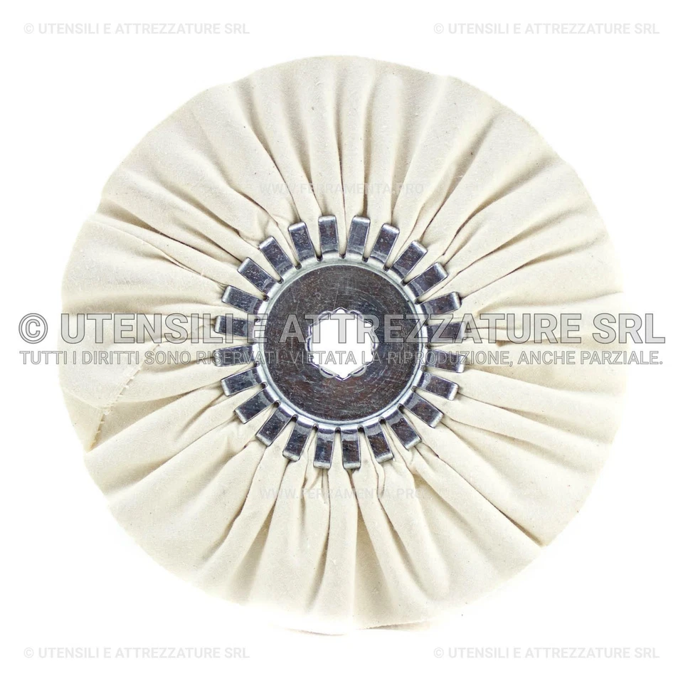 DISCO RUOTA in COTONE VENTILATO per LUCIDATURA ACCIAIO INOX METALLI OTTONE LUCID - Immagine 2 di 4