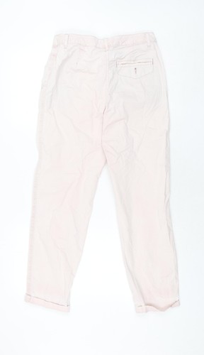 Marks & Spencer Womens Pink Cotton Blend Chino Trousers Size 10 L28 in - - Picture 2 of 10