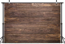 LYWYGG 7X5Ft Thin Vinyl Brown Wood Backdrop Photographers Retro Wood Wall Backgr
