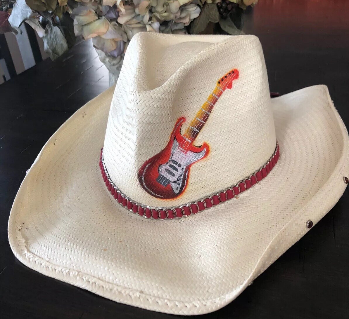 NWOT BULLHIDE Platinum Collection Straw Studded Painted  display picture 2