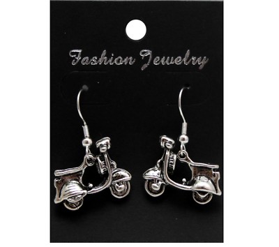 Boucles D'oreilles Notes De Musique - Dormeuses Plaqué Argent, Pendentifs Métal, Neuves