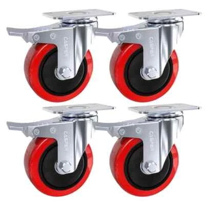 MAXSELL 4 x Heavy Duty 100mm 700KG Rubber Swivel Castor Wheels Trolley Furniture Caster