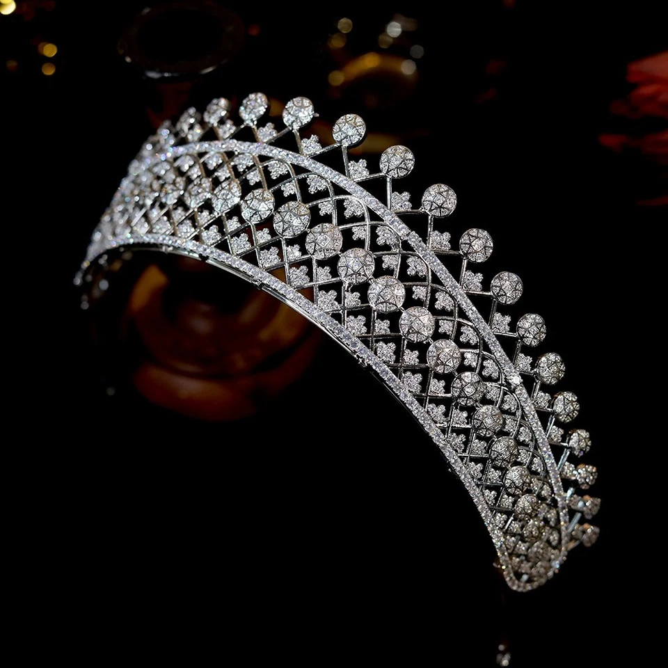 Princess Full Zircon Bridal Tiaras Crowns Crystal Headpieces Wedding Head Wear - Image 2 of 4