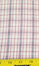 100% Cotton Brushed Shirting Pink, Denim Blue & White Yarn Dyed Plaid 2 yds X 60