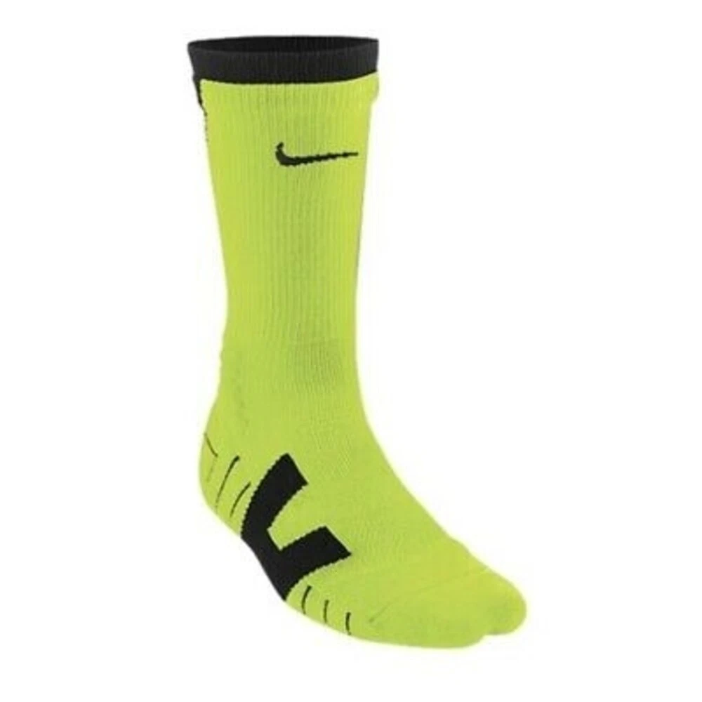 NIKE Elite Vapor Crew Football Socks MEDIUM Men 6 8 Volt Black 4692 714