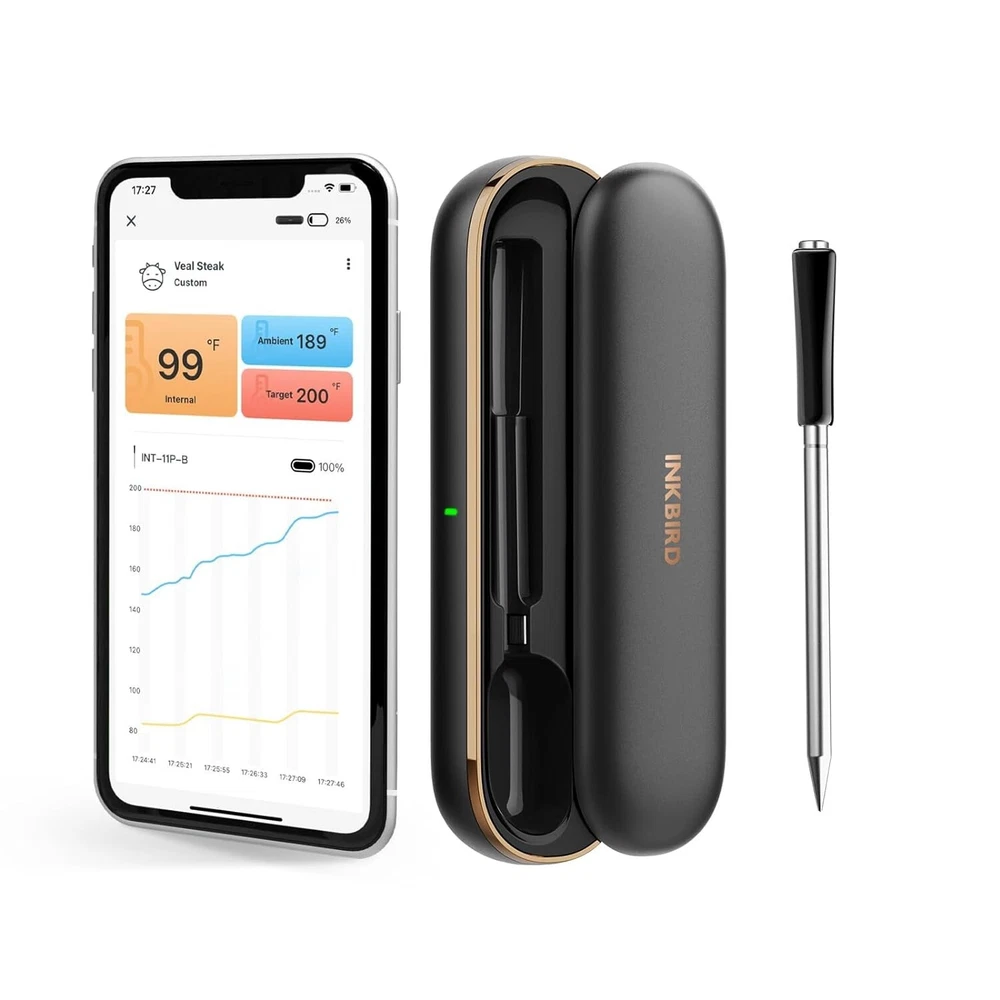 Wireless Meat Thermometer Bluetooth Waterproof Smart Meat Probe for BBQ Grill