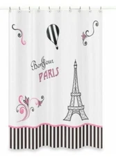 Sweet Jojo Designs paris bathroom curtain Set, 11 Pcs
