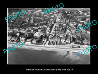 OLD LARGE HISTORIC PHOTO OF DUNOON SCOTLAND AERIAL VIEW OF THE TOWN c1930 1