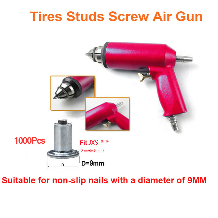 Pneumatic Air Pressure Gun 1000Pcs Car Tires Studs Screw Snow Spikes