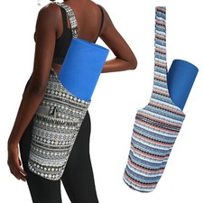 Fashion Yoga Mat Carrier Bag Large Side Pocket Long Strap Tote Fit Most Size Mat