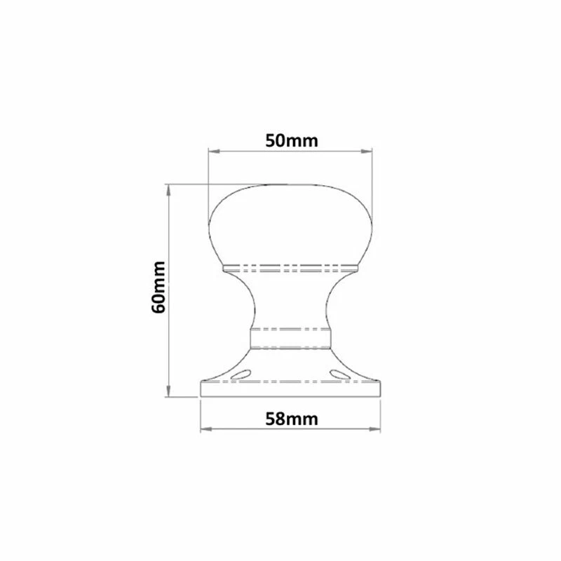 Polished Chrome Mortice door knob set for Internal doors 58mm Rose 50mm knob - Image 3 of 3