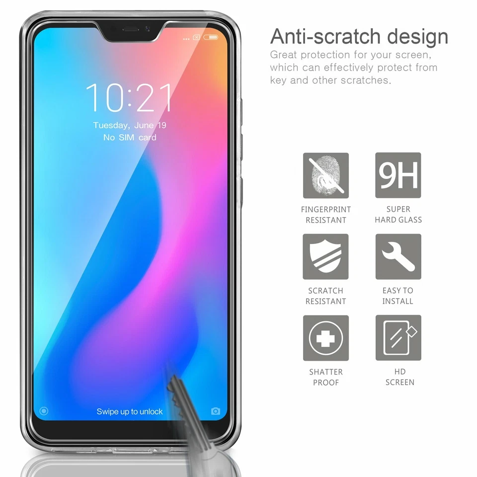 COVER CUSTODIA + PELLICOLA VETRO TEMPERATO PER XIAOMI MI A2 LITE TRASPARENTE TPU - Imagen 3 de 4