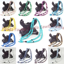 Natural 6/8mm Gemstone 108 Prayer Beads Buddhist Mala Energy Healing Necklace 
