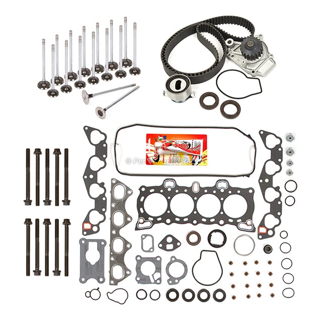 Juego de juntas de culata válvulas correa de distribución compatible con 92-95 Honda Civic D15B1 D15B7 D16A6 Foto 4 de 4