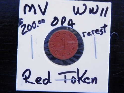 Rarest WW2 OPA RED RATION TOKEN MV | eBay