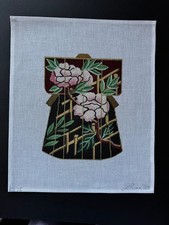 LANI Floral Bamboo Kimono Handpainted hp Needlepoint Canvas