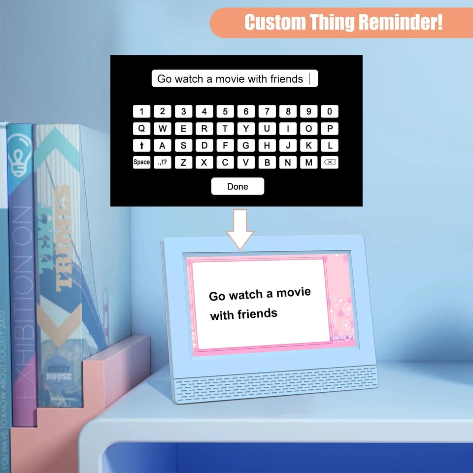 Reloj Despertador Digital con Pantalla HD de 7", Función Calendario, Es Perfecto para K... Foto 2 de 4