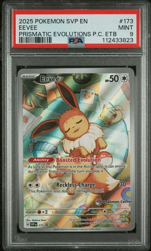 2025 Pokemon SVP EN-SV Black Star Promo Eevee #173 Prismatic Evo PC Etb PSA 9