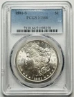 1881 S Morgan Silver Dollar PCGS MS-66