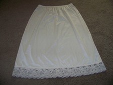 Lorraine 100 Antron Nylon Women Half Slip Tall Medium Beige Made USA Excellent