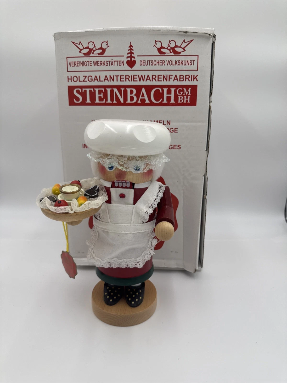 10.5" Steinbach Troll Mrs Santa Claus Nutcracker w/Plate of Goodies Original Tag