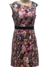 Target A-Line Dress Floral Print Colorful Knee Length Size 12 M Business Career