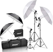 200/700W Photo Umbrella Light Kit Soft Reflector Studio Video Podcast Lamp