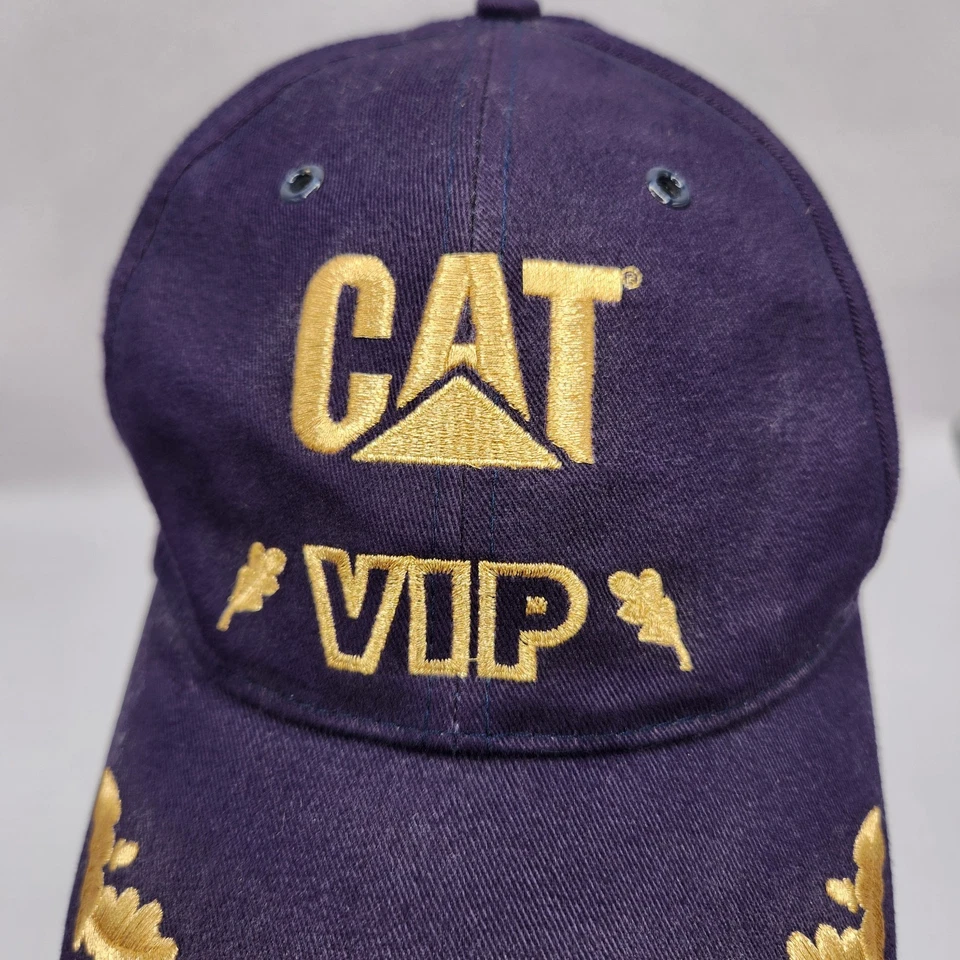 Caterpillar CAT VIP Cap Hat Adjustable Snapback Blue Vintage  - Imagem 2 de 4